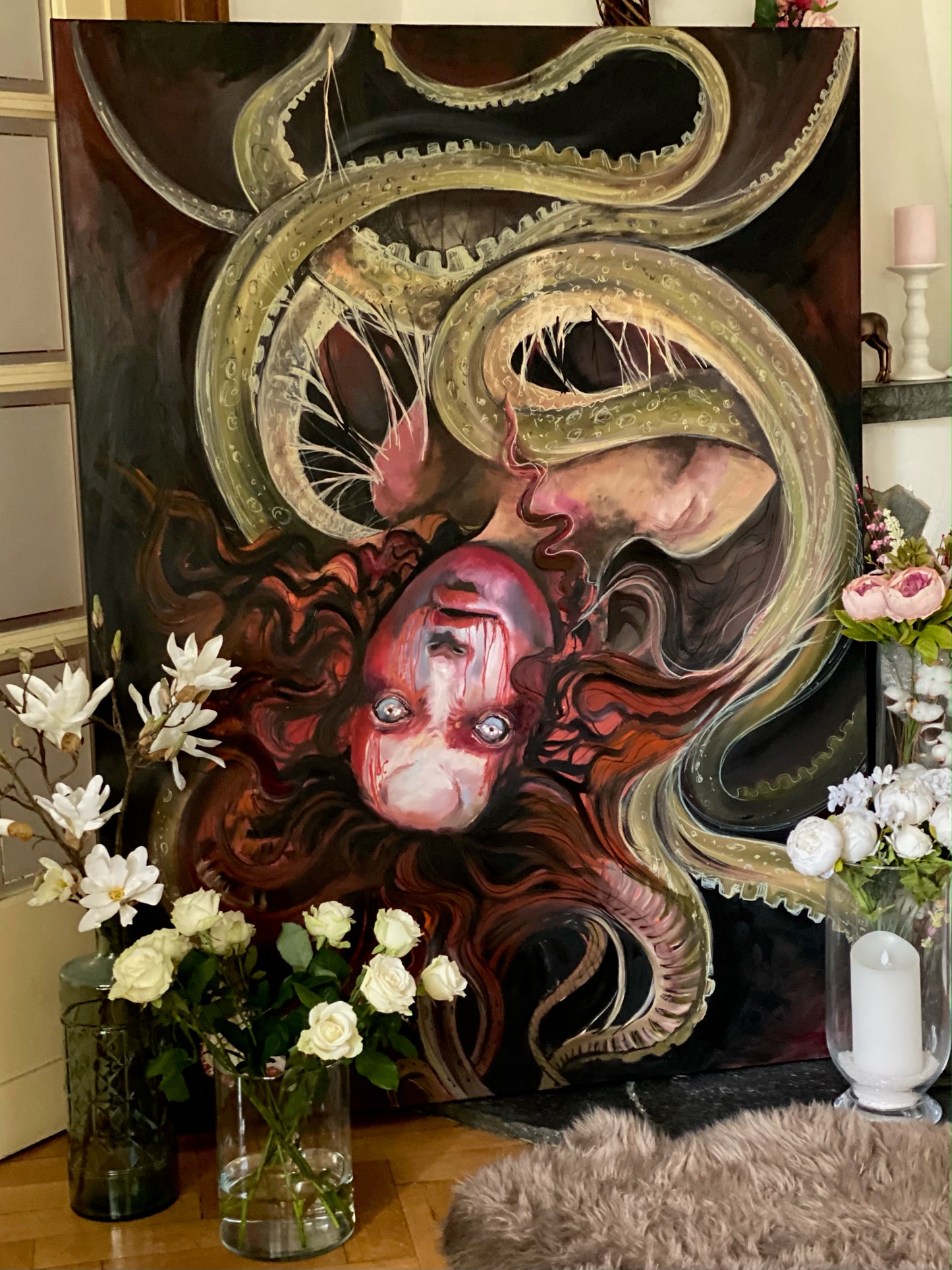 Original painting - "The Embrace of Madness" - Parasite Collection