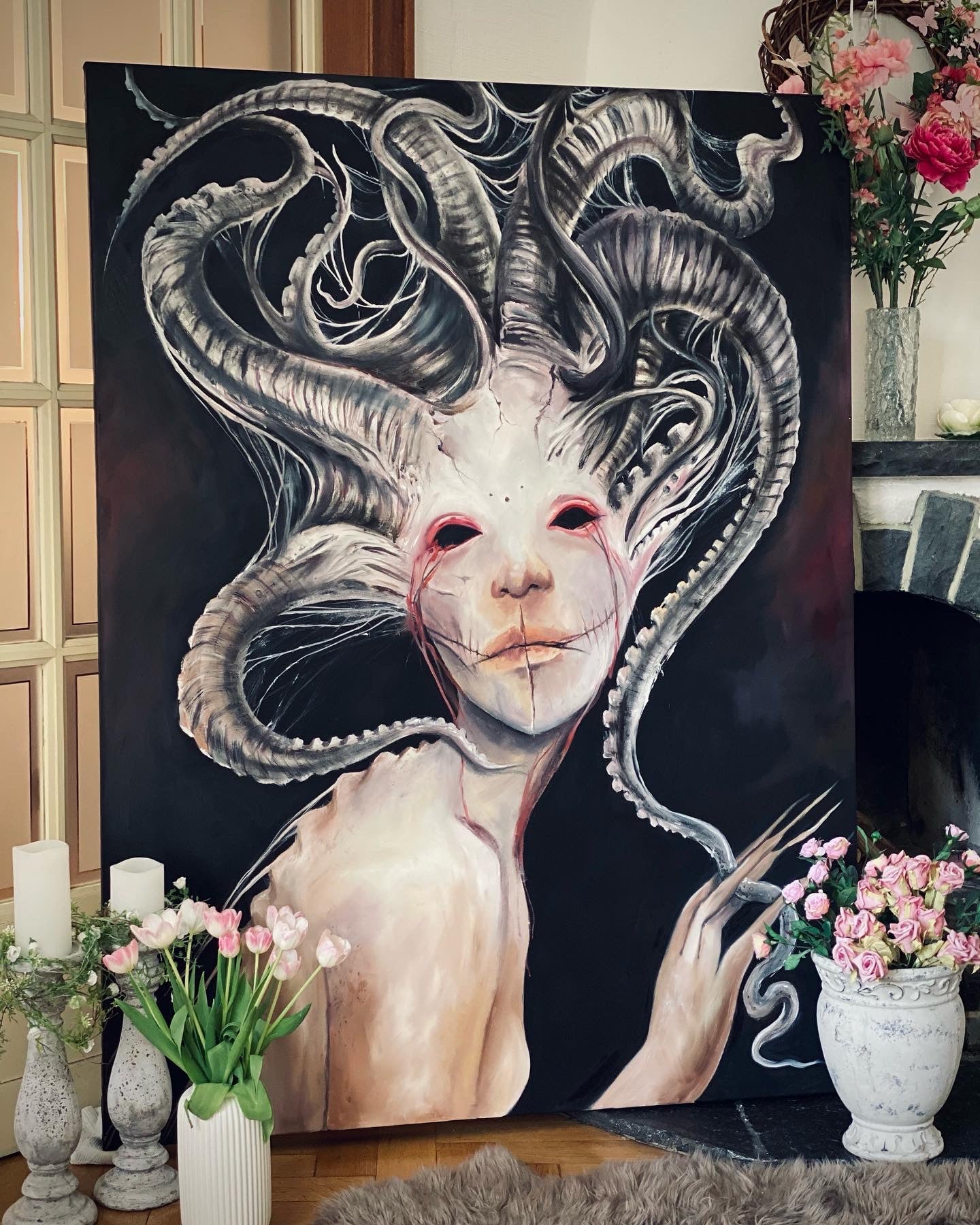 Original painting - "The Embrace of Silence" - Parasite Collection
